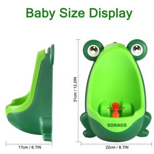 Frog Potty Training Urinal for Toddler Boys with Funny Aiming Target, Frog Pee Training (Green)