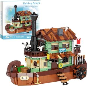 Lighthouse Fishing Village Store House Building Set Toys,Adults and Teens Boys 14+,No Compatible with Lego(1501 Pieces)