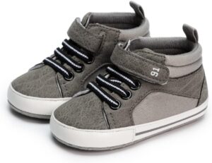 CENCIRILY Baby Boys Girls High Top Sneakers Soft Soles Anti Skid Infant Ankle Shoes Toddler Prewalker First Walking Crib Shoes