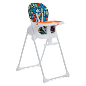 Fisher-Price Tiny Bites High Chair, 7 Height Positions, Easy Fold, Portable, Plastic, Rainbow Sherbert, 6-36 Months