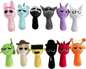 Super JAKES Sprunki Plush, Sprunki Game Plush Toys,Soft Stuffed Animal Pillow Figure Doll Christmas Birthday Gifts for Adult Kids (12PCS)