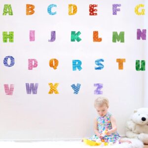 Alphabets Wall Decals ABC Letters for Wall Alphabet Stickers for Kids Room Decor Baby Nursery Wall Decor Stickers Preschool Daycare Wall Decor Glass Door Window Decor