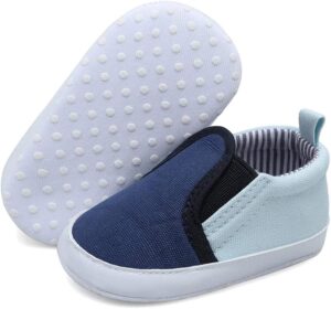 Clowora Unsex Baby Boys Girls Canvas First Walkers Shoes,Infant Non Slip Soft Sole Toddler Flat Lazy Loafers Sneaker