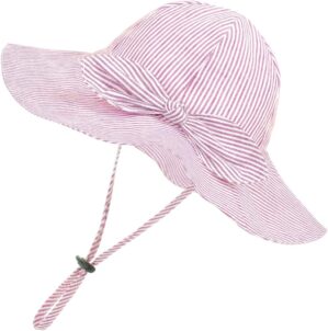 jerague Toddler Kids Baby Girl Breathable Sun Hat Cotton Foldable 50+ SPF Protective