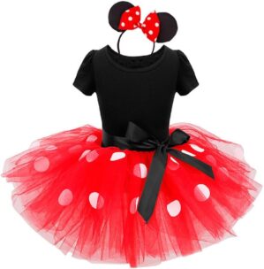 Baby Toddler Girl Polka Dots Fancy Dress Up Costume Birthday Party Tulle Dresses with Polka Dot Headband