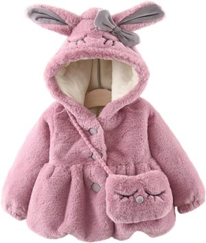Urtrend Baby Girl’s Toddler Kids Fall Winter Coat Jacket Outerwear Ears Hood Hoodie
