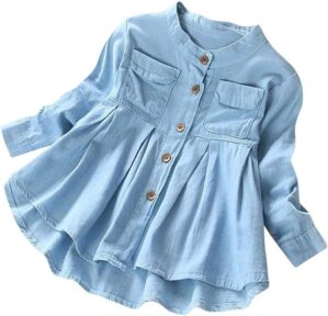 Baby Girls Kid Ruched Long Sleeve T-Shirt Tops Shirt Clothing Children Autumn Winter Fashion Blouse