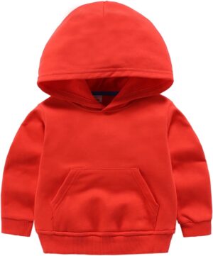 Baby Kids Boy Girl Solid Casual Pocket Hoodie Sweatershirt Long Sleeve Pullover Tops 1-6T