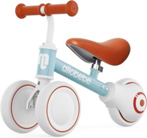 allobebe Baby Balance Bike, Cute Toddler Bikes 12-36 Months Gifts for 1 Year Old Girl Bike to Train Baby from Standing to Running with Adjustable Seat Silent & Soft 3 Wheels