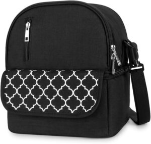 Breast Pump Bag – Small Size Cooler and Moistureproof Backpack Double Layer for Mother Baby Bottle Breast Milk Pump Outdoor Working Backpack Lunch Bag (Black)
