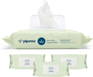 Pipette Baby Wipes – 100% Plant-Based Fibers and Plant-Derived Moisturizers, Water-Based (Fragrance-Free, 288-Count)