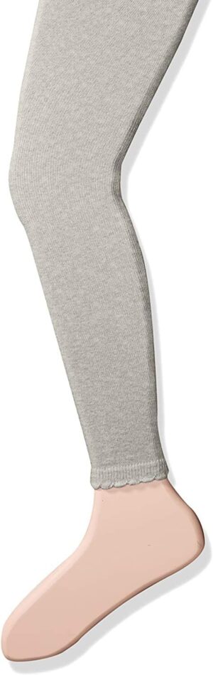 Jefferies Socks Girls’ Cotton Footless Tights with Scalloped Edge