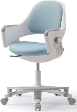 SIDIZ Ringo Study Desk Chair : Ergonomic Study Chair with Footrest, 4-Step Growing Function, Adjustable Seat Height, Sit-Locking Casters, Swivel Type Study Chair (Lavendar Blue Chair)