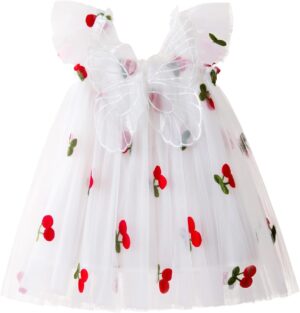 TTYAOVO Baby Girls Tulle Dress Butterfly Birthday Party Dresses
