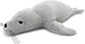 CSVBTRF Weighted Stuffed Animals, 2 lb, 23″ Seal Plush Gift for Kids – Grey Hug Seal Plush Animals （Grey, 23″