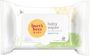 Burt’s Bees Baby Wipes, Unscented Natural Baby Wipes for Sensitive Skin with Aloe and Vitamin E – 72 Wipes