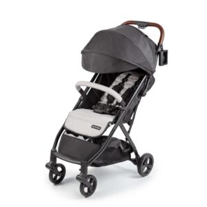 Ingenuity 3Dquickclose CS+ Compact Fold Stroller – Lightweight Stroller with Oversized Canopy, Extra-Large Storage and Compact Fold, Gray