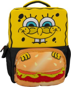 AI ACCESSORY INNOVATIONS Sponge Bob Square Pants Backpack, 3D Big Face SpongeBob Girls & Boys School Bag 16”
