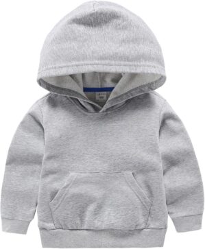 Baby Kids Boy Girl Solid Casual Pocket Hoodie Sweatershirt Long Sleeve Pullover Tops 1-6T