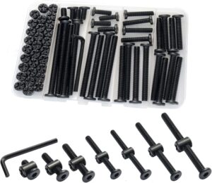Crib Screws Hardware Replacement Kit,Socell 32Set Baby Bed Frame Bolts &Barrel Nuts Set for Delta/Graco/Dream, M6x12mm/15mm/25mm/35mm/45mm/55mm/65mm/75mm Hex Drive Socket Cap Screws Barrel Nuts