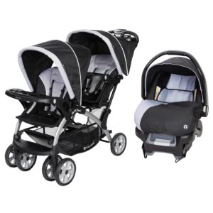 Baby Trend Infant and Toddler Double Stroller & Car Seat Combo, 2 Pc Set, Stormy