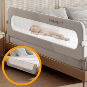 Foldable Toddler Bed Rails – Kids Guard Bumper for Crib Safe Bed Side Rail for Twin Queen King Full Size Beds (59inch)