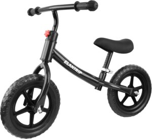 Elantrip Balance Bike, Lightweight Black Toddler Bike for 1-3 Year Old Boys, Birthday Gift Toys for 1-3 Year Old Boys and Girls, No Pedal Bikes for Kids with Adjustable Handlebar and seat