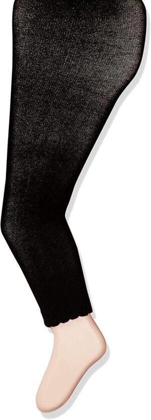 Jefferies Socks Girls’ Cotton Footless Tights with Scalloped Edge