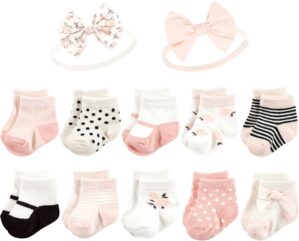 Hudson Baby Unisex Baby Girls’ sock and headband