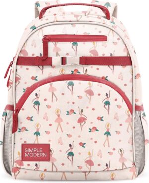 Simple Modern Medium Toddler Backpack for School Girls and Boys | Kindergarten Elementary Kids Backpack | Fletcher Collection | Kids – 15″ tall | Pink Ballerina