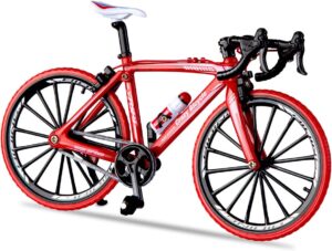 1:10 Scale Die-Cast Alloy Mini BMX Mountain Bike Finger Bicycle Model Toy Desktop Decoration Crafts for Cycling Lovers Bike Racers Athletes Children Boys and Girls (Red)