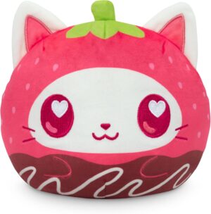 TeeTurtle Reversible 6″ Strawberry Cat Plushie – Valentine’s Day – Kawaii Soft Cute Stuffed Animals
