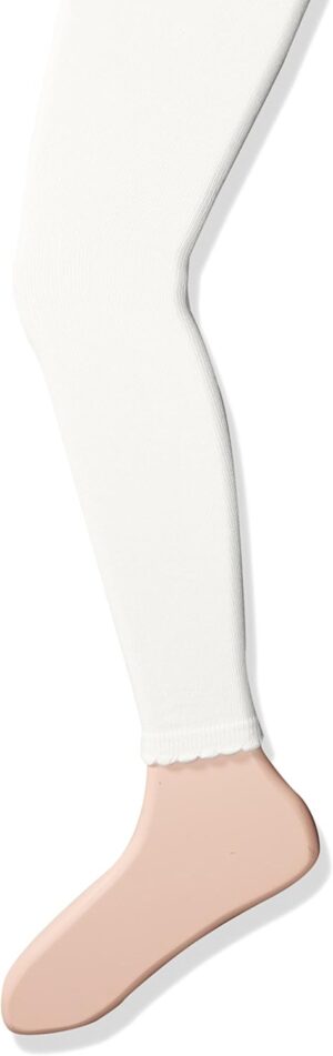 Jefferies Socks Girls’ Cotton Footless Tights with Scalloped Edge