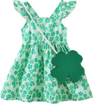 Mioglrie Baby Girl Clothes Newborn Dress Summer Toddler Girls’ Clothing Casual Sundress with Cute Bag Infant Outfits