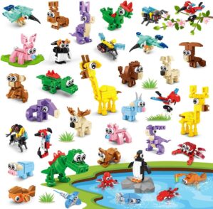 30 Packs Animal Party Favors for Kids, 810 PCS Mini Animal Building Block Toy Set for Goodie Bag Fillers Classroom Prizes Easter Birthday Children’s Day for Boys Girls Student Ages 6+