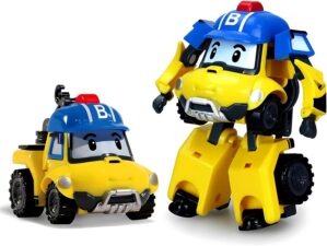 Robocar Poli Transforming Robot, Bucky 4″ Transformable Action Toy Figure Vehicles, Mountain Rescue Car Emergency Vehicle Playset, Holiday Birthday Rescue Car Toys Gift for Kids Age 1-5