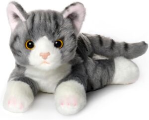 Bearington Collection Lil’ Socks Cat 8 Inch Stuffed Animals Stripped Cat Plush Toy – Stuffed Cats That Look Real – Plushies for Kids