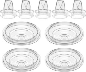 5Pack Silicone Duckbill Valve & 4Pack Silicone Diaphragm Compatible with momcozy S9 / S12 / S9Pro / S12Pro Wearable Breastpump, Breast Pump Replacement Parts, Breastfeeding Essential Accessories