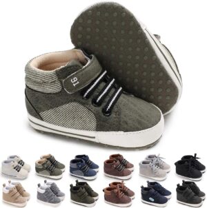 CENCIRILY Baby Boys Girls High Top Sneakers Soft Soles Anti Skid Infant Ankle Shoes Toddler Prewalker First Walking Crib Shoes