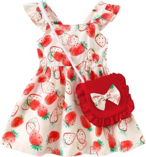 Mioglrie Baby Girl Clothes Newborn Dress Summer Toddler Girls’ Clothing Casual Sundress with Cute Bag Infant Outfits