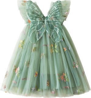 Nileafes Toddler Summer Dress Baby Girl Strap Floral A Line Dress Sleeveless Beach Butterfly Sundress for Toddler Girl