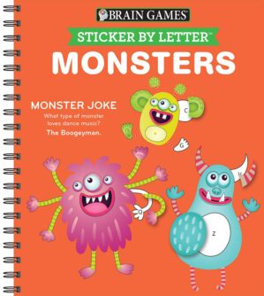 Brain Games – Sticker by Letter: Monsters (Sticker Puzzles – Kids Activity Book)