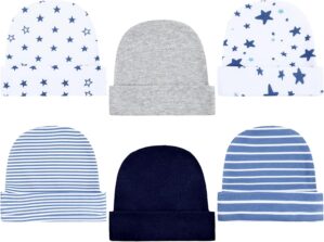 Newcotte 6 Pcs Preemie Baby Hats Cotton Preemie Caps Warm Newborn Beanie Premature Hat for Nicu Premature Boy Girl