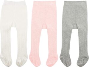 Baby Girls Tights, Seamless Knit Cotton Leggings Pants Infant Toddler Girl Stockings