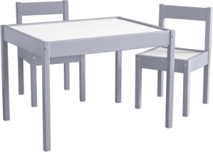 Baby Relax Hunter 3-Piece Kiddy Table & Chair Kids Set, Grey