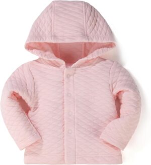 100% Cotton Baby Fall Hoodies Jacket, Comfortable Soft and Warm Baby Spring Jacket,0-24Months Solid-Coloured Coat