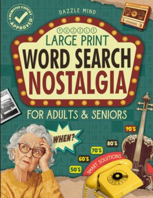 Word Search Books for Adults Large Print Puzzle: Brain Memory Games Mind Puzzles for Adult and Seniors with Dementia, Word Find Nostalgia Activity for Elderly Women, Men