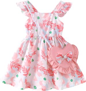 Mioglrie Baby Girl Clothes Newborn Dress Summer Toddler Girls’ Clothing Casual Sundress with Cute Bag Infant Outfits