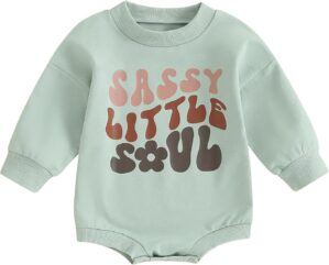 fhutpw Newborn Baby Girl Oversized Sweatshirt Romper Ruffle Long Sleeve Crewneck Onesie Sweater Tops Infant Fall Clothes
