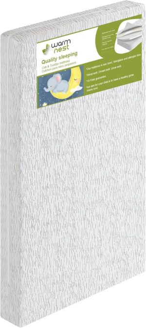 Premium Dual Sided Memory Foam Crib Mattress, Breathable, Washable, Waterproof, fits Standard Full-Size Crib and Toddler Bed, Fiberglass-Free